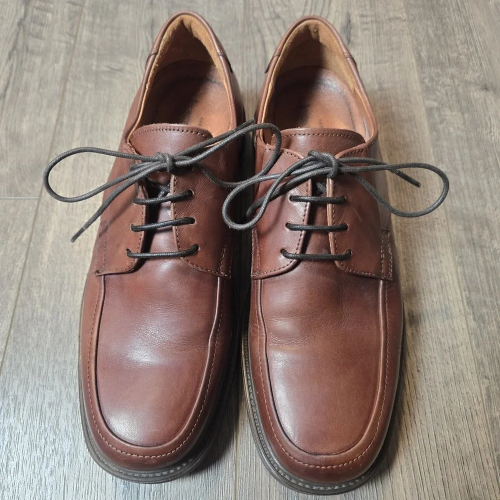 Johnston & Murphy 8.5 M Brown Leather Dress Oxford Shoe Laces 20-7112 Italy